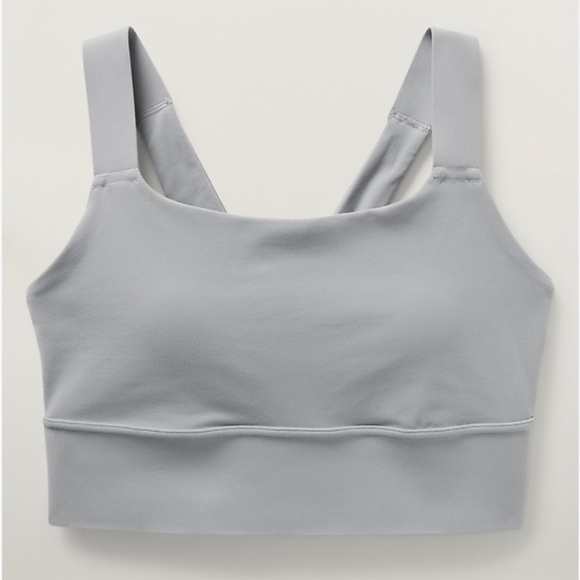 Athleta Warrior Twist Long Line Sports Bra D/DD Gray - Picture 1 of 5